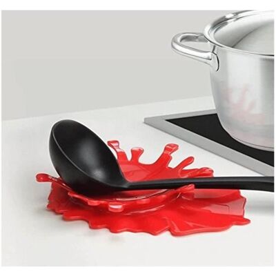 Repose cuillère - Supports Splash - Ketchup multifonction - Rouge - 19x14x2.5cm - PP - Publicité Repose cuillère - Supports Splash - Ketchup multifonction - Rouge - 19x14x2.5cm - PP - Publicité