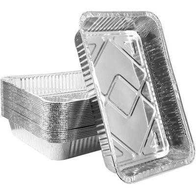 LIU 30 Pièces Plateaux de Cuisson en Aluminium 31 x 21 x 5cm Plats à Rôtir Jetables Va au Congélateur Poêles à Frire pour Service de - Publicité LIU 30 Pièces Plateaux de Cuisson en Aluminium 31 x 21 x 5cm Plats à Rôtir Jetables Va au Congélateur Poêles à Frire pour Service de - Publicité