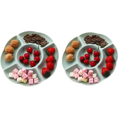 Lot de 2 plateaux apéritif 5 compartiments (Rose). Publicité Lot de 2 plateaux apéritif 5 compartiments (Rose). Publicité