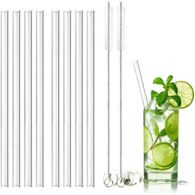 VITDIPY Lot de 8 Paille en Verre Droites 20 cm Avec 2 Brosses Pour Bubble Tea et Boissons - Publicité VITDIPY Lot de 8 Paille en Verre Droites 20 cm Avec 2 Brosses Pour Bubble Tea et Boissons - Publicité