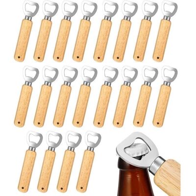 Ouvre-bouteilles - 20 Pièces - Bois naturel - Durable - Pratique à accrocher Marron - Publicité Ouvre-bouteilles - 20 Pièces - Bois naturel - Durable - Pratique à accrocher Marron - Publicité