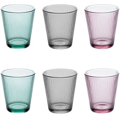 SECRET DE GOURMET Lot de 6 Gobelets en Verre Maleau 24cl Multicolore - Publicité SECRET DE GOURMET Lot de 6 Gobelets en Verre Maleau 24cl Multicolore - Publicité