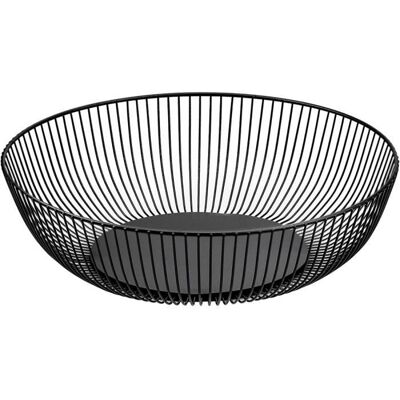 WOVTE Corbeille à fruits en fil métallique noir 275 x 9 cm - Corbeille à fruits en métal - Design arrondi - Rangement ajouré Blanc - Publicité WOVTE Corbeille à fruits en fil métallique noir 275 x 9 cm - Corbeille à fruits en métal - Design arrondi - Rangement ajouré Blanc - Publicité