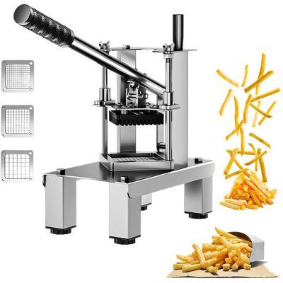 UVERBON Coupe-Frites Professionnel Coupe - Coupe-frites - 3 Lames Inox - Base antidérapante - Économisez des efforts-Coupe-Frites Gris - Publicité UVERBON Coupe-Frites Professionnel Coupe - Coupe-frites - 3 Lames Inox - Base antidérapante - Économisez des efforts-Coupe-Frites Gris - Publicité