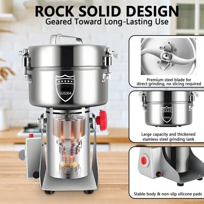 UVERBON Moulin à Grains Électrique 4200W - 32000tr-min - Inoxydable - Moudre des céréalesdes épicesdes plantes médicinalescafédes noix Gris - Publicité UVERBON Moulin à Grains Électrique 4200W - 32000tr-min - Inoxydable - Moudre des céréalesdes épicesdes plantes médicinalescafédes noix Gris - Publicité