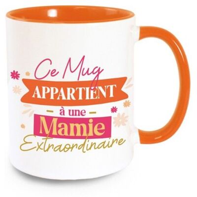 Mug Orange Mamie Extraordinaire Orange - Publicité Mug Orange Mamie Extraordinaire Orange - Publicité