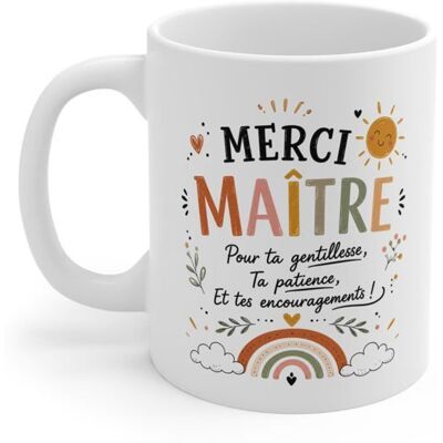 TEECUSTOM Tasse Merci Maître – Mug Remerciement École Primaire – Cadeau Fin d’Année Enseignant Homme 325ml - Publicité TEECUSTOM Tasse Merci Maître – Mug Remerciement École Primaire – Cadeau Fin d’Année Enseignant Homme 325ml - Publicité