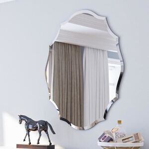 UNHO Grand Miroir Ovale Mural Miroir Décoration Murale Design pour Salon Chambre Salle de Bain 71x55cm Blanc - Publicité UNHO Grand Miroir Ovale Mural Miroir Décoration Murale Design pour Salon Chambre Salle de Bain 71x55cm Blanc - Publicité