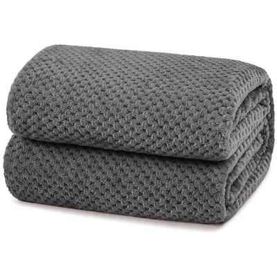 MARQUE AUCUNE Plaid canapé en microfibre - couverture polaire gris foncé motifs jacquard lavable en machine multi-usages Gris - Publicité MARQUE AUCUNE Plaid canapé en microfibre - couverture polaire gris foncé motifs jacquard lavable en machine multi-usages Gris - Publicité