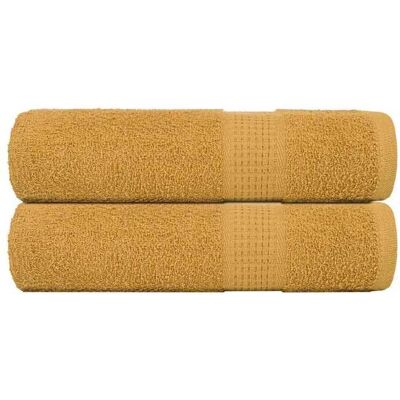 Serviettes de bain - vidaXL - 100% coton - 100x150 cm - 360 g/m² - Or Orange - Publicité Serviettes de bain - vidaXL - 100% coton - 100x150 cm - 360 g/m² - Or Orange - Publicité