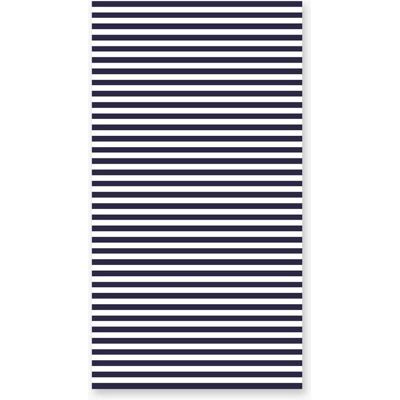ALPES BLANC - Serviette de plage rayée bleu marine et blanc 90x170 cm coton premium - Drap de plage intemporel absorption optimale Blanc - Publicité ALPES BLANC - Serviette de plage rayée bleu marine et blanc 90x170 cm coton premium - Drap de plage intemporel absorption optimale Blanc - Publicité