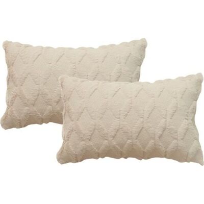 WIRLSWEAL 2pcs de Housses de Coussin rectangulaire 30cm x 50cm en Peluche style scandinave couleur unie - Beige Beige - Publicité WIRLSWEAL 2pcs de Housses de Coussin rectangulaire 30cm x 50cm en Peluche style scandinave couleur unie - Beige Beige - Publicité