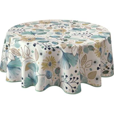 LE LINGE DE JULES Nappe Anti-taches Bloom Bleu - Publicité LE LINGE DE JULES Nappe Anti-taches Bloom Bleu - Publicité