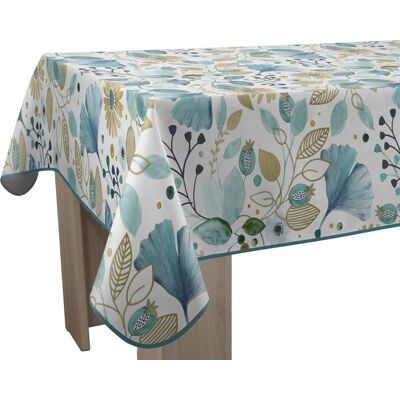 Nappe de table - LE LINGE DE JULES - Bloom - Anti-taches - 100% polyester - Rectangle 120 x 150 cm Bleu - Publicité Nappe de table - LE LINGE DE JULES - Bloom - Anti-taches - 100% polyester - Rectangle 120 x 150 cm Bleu - Publicité