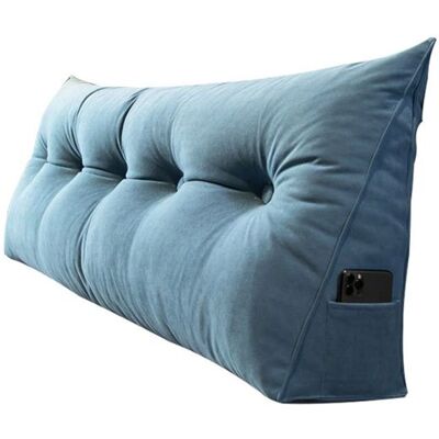 YNKKVRE Coussin de dossier en daim idéal pour lit et canapé coussin de lecture avec housse amovible 60x50x20 cm Bleu - Publicité YNKKVRE Coussin de dossier en daim idéal pour lit et canapé coussin de lecture avec housse amovible 60x50x20 cm Bleu - Publicité