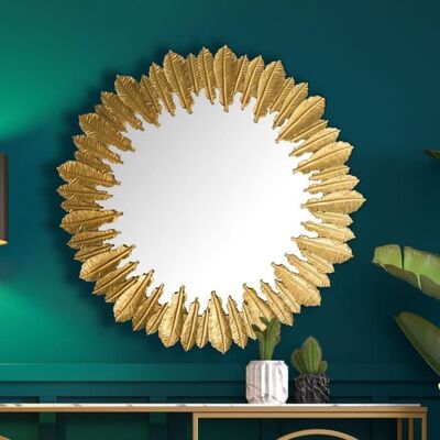 Miroir Murale Rond Wohnling - Cadre de Plumes, 50cm - Publicité Miroir Murale Rond Wohnling - Cadre de Plumes, 50cm - Publicité
