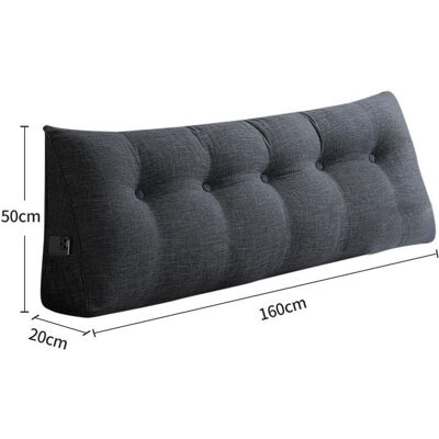 MIPAN.XL Coussin de Dossier Gris foncé -160 x 50 x 20cm - Coussins de Lecture - Coussins de Soutien Lombaire - Dossier de Taille Gris - Publicité MIPAN.XL Coussin de Dossier Gris foncé -160 x 50 x 20cm - Coussins de Lecture - Coussins de Soutien Lombaire - Dossier de Taille Gris - Publicité