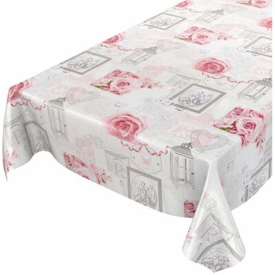 Nappe de table Anro - E05410-180 - Nappe en Toile ciree Lavable Motif Maison de Campagne Gris Vieilli 180 x 140 cm Gris - Publicité Nappe de table Anro - E05410-180 - Nappe en Toile ciree Lavable Motif Maison de Campagne Gris Vieilli 180 x 140 cm Gris - Publicité