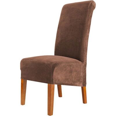 ARTICLES DUSAGE QUOTIDIEN Lot de 6 housses de chaise extensibles en polyester avec dossier haut élastiques lavables et amovibles couleur marron foncé. Marron - Publicité ARTICLES DUSAGE QUOTIDIEN Lot de 6 housses de chaise extensibles en polyester avec dossier haut élastiques lavables et amovibles couleur marron foncé. Marron - Publicité