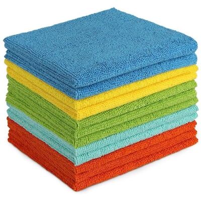 Lot de 12 Chiffons de Nettoyage en Microfibre Torchons Lavette Microfibre Ménage Plus Doux Plus Absorbants Non Pelucheux A1 Bleu - Publicité Lot de 12 Chiffons de Nettoyage en Microfibre Torchons Lavette Microfibre Ménage Plus Doux Plus Absorbants Non Pelucheux A1 Bleu - Publicité