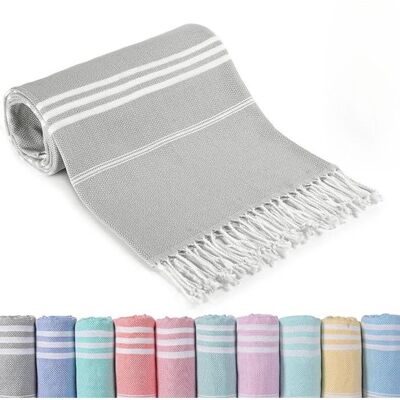 FRAVONIX Grande couverture de plage - serviette de plage anti-sable - serviette de plage - Serviette de piscine - Protection contre le sable Gris - Publicité FRAVONIX Grande couverture de plage - serviette de plage anti-sable - serviette de plage - Serviette de piscine - Protection contre le sable Gris - Publicité