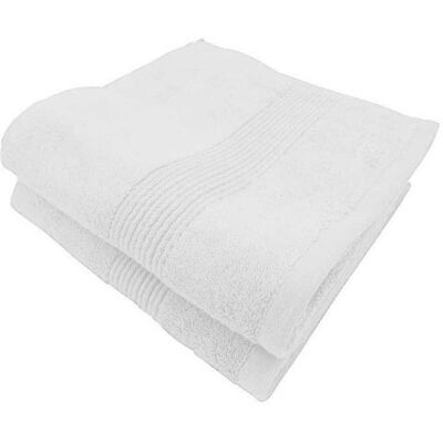 ALPES BLANC - Lot de 2 Serviettes de Bain 600g Blanches – Coton & Bambou Ultra Douces Absorbantes et Résistantes - 50x100 cm Blanc - Publicité ALPES BLANC - Lot de 2 Serviettes de Bain 600g Blanches – Coton & Bambou Ultra Douces Absorbantes et Résistantes - 50x100 cm Blanc - Publicité