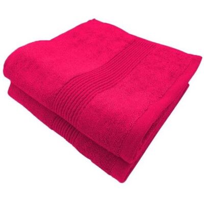 ALPES BLANC - Lot de 2 Serviettes de Bain 600g Fuchsia – Coton & Bambou Ultra Douces Absorbantes et Résistantes - 50x100 cm Rose - Publicité ALPES BLANC - Lot de 2 Serviettes de Bain 600g Fuchsia – Coton & Bambou Ultra Douces Absorbantes et Résistantes - 50x100 cm Rose - Publicité