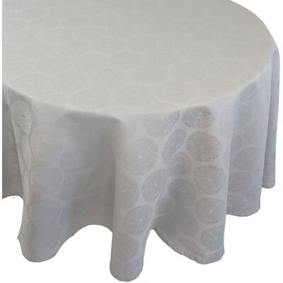LINNEA Nappe ovale 180x240 cm HÉLIOS Perle coton + Gris - Publicité LINNEA Nappe ovale 180x240 cm HÉLIOS Perle coton + Gris - Publicité