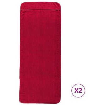 VIDAXL Serviettes de plage bordeaux Lot de 2 - COCO - Absorption élevée - 60 x 135 cm 240pvh28s Rouge - Publicité VIDAXL Serviettes de plage bordeaux Lot de 2 - COCO - Absorption élevée - 60 x 135 cm 240pvh28s Rouge - Publicité