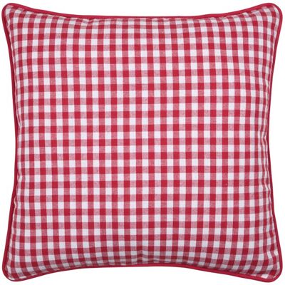 LOVELY CASA Coussin décoratif motif vichy en polycoton Rouge 45x45 cm Rouge - Publicité LOVELY CASA Coussin décoratif motif vichy en polycoton Rouge 45x45 cm Rouge - Publicité
