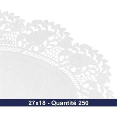 GARCIA DE POU GDP - Napperon en dentelle ovale blanc - 27x18cm - x250 Blanc - Publicité GARCIA DE POU GDP - Napperon en dentelle ovale blanc - 27x18cm - x250 Blanc - Publicité