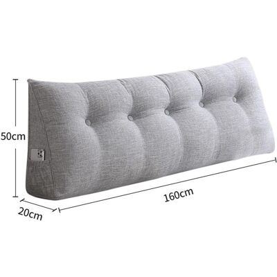 MIPAN.XL Coussin de Dossier Gris clair -160 x 50 x 20cm - Coussins de Lecture - Coussins de Soutien Lombaire - Dossier de Taille Gris - Publicité MIPAN.XL Coussin de Dossier Gris clair -160 x 50 x 20cm - Coussins de Lecture - Coussins de Soutien Lombaire - Dossier de Taille Gris - Publicité