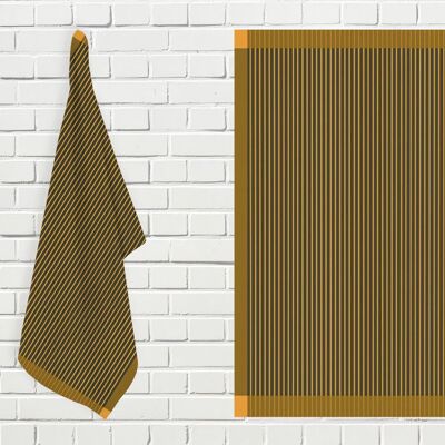 SOLEIL D'OCRE Lot de torchons de cuisine coton KENT anthracite et jaune par Soleil docre Gris - Publicité SOLEIL D'OCRE Lot de torchons de cuisine coton KENT anthracite et jaune par Soleil docre Gris - Publicité