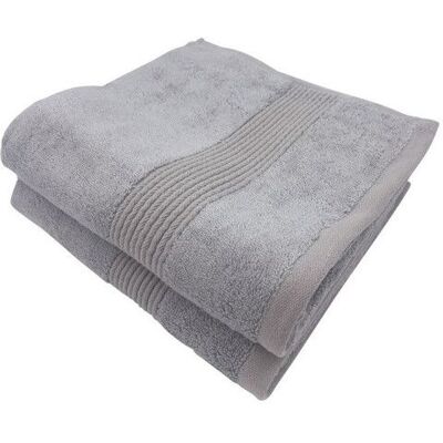 ALPES BLANC - Lot de 2 Serviettes de Bain 600g Gris Perle – Coton & Bambou Ultra Douces Absorbantes et Résistantes - 100x150 cm Gris - Publicité ALPES BLANC - Lot de 2 Serviettes de Bain 600g Gris Perle – Coton & Bambou Ultra Douces Absorbantes et Résistantes - 100x150 cm Gris - Publicité