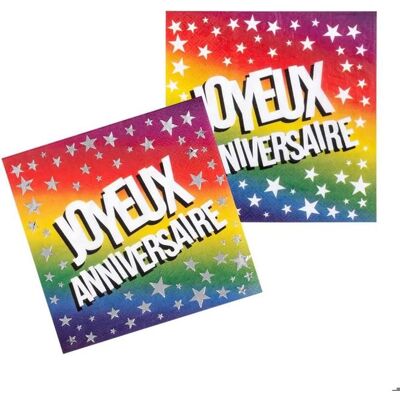 Boland Serviettes : Set de 12 Joyeux Anniversaire - Publicité Boland Serviettes : Set de 12 Joyeux Anniversaire - Publicité