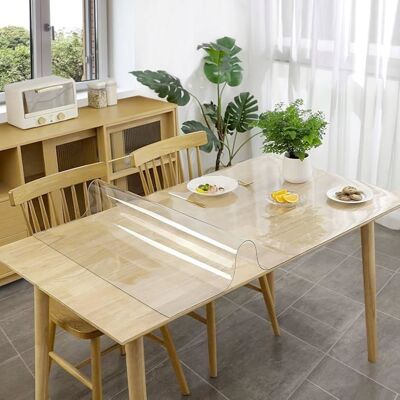 KARAT Film de table transparent avec bord biseauté Crystal 135 x 150 cm Blanc - Publicité KARAT Film de table transparent avec bord biseauté Crystal 135 x 150 cm Blanc - Publicité