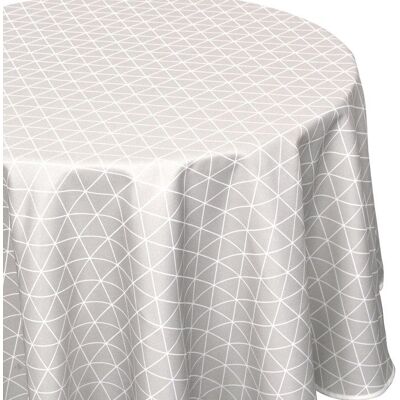 LINNEA Nappe ovale 180x240 cm imprimée 100% polyester PACO géométrique gris Argent Gris - Publicité LINNEA Nappe ovale 180x240 cm imprimée 100% polyester PACO géométrique gris Argent Gris - Publicité
