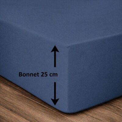 Drap-housse Lovely Home Bleu Marine - 180 x 200 cm - Publicité Drap-housse Lovely Home Bleu Marine - 180 x 200 cm - Publicité