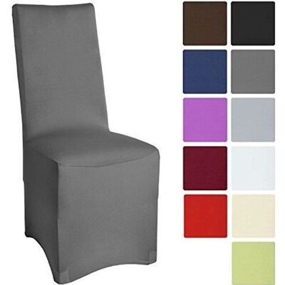 BEAUTISSU HOME STYLE Beautissu Housse de chaise Leona 45x90cm Gris - Strech Elegante moderne et coloré - Bi-Elastique - OEKO-TEX Gris - Publicité BEAUTISSU HOME STYLE Beautissu Housse de chaise Leona 45x90cm Gris - Strech Elegante moderne et coloré - Bi-Elastique - OEKO-TEX Gris - Publicité