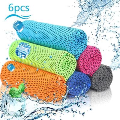 KAKOO 6pcs Serviette de Refroidissement Serviette Sport Microfibre Serviette rafraîchissante Air Flip Cool Towel pour Fitness - Publicité KAKOO 6pcs Serviette de Refroidissement Serviette Sport Microfibre Serviette rafraîchissante Air Flip Cool Towel pour Fitness - Publicité