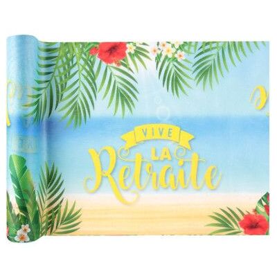 SANTEX Chemin de table - RETRAITE PLAGE - Multicolore - 30cm x 5m - Publicité SANTEX Chemin de table - RETRAITE PLAGE - Multicolore - 30cm x 5m - Publicité