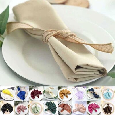 DRAGÉES ANAHITA Un lot de 10 serviettes en tissu Champagne (40 x 40 cm) Beige - Publicité DRAGÉES ANAHITA Un lot de 10 serviettes en tissu Champagne (40 x 40 cm) Beige - Publicité