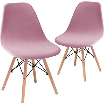 Lot de 2 Housses de Chaise Scandinave Élastique XJYDNCG Velours Élégant - Rose Rose - Publicité Lot de 2 Housses de Chaise Scandinave Élastique XJYDNCG Velours Élégant - Rose Rose - Publicité