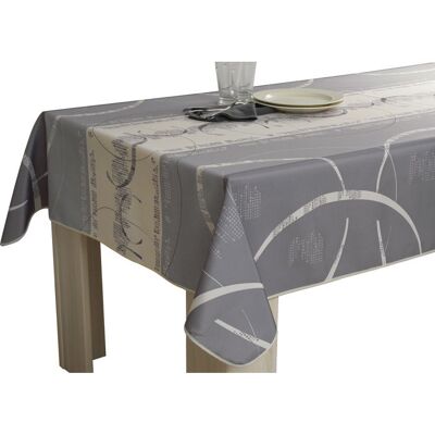 LE LINGE DE JULES Nappe Anti-taches Astrid Ecru Gris - Publicité LE LINGE DE JULES Nappe Anti-taches Astrid Ecru Gris - Publicité