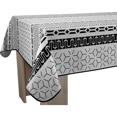 Nappe de table - LE LINGE DE JULES - Graphic - Anti-taches déperlant - 100% polyester - Rectangulaire 150 x 200 cm Noir - Publicité Nappe de table - LE LINGE DE JULES - Graphic - Anti-taches déperlant - 100% polyester - Rectangulaire 150 x 200 cm Noir - Publicité
