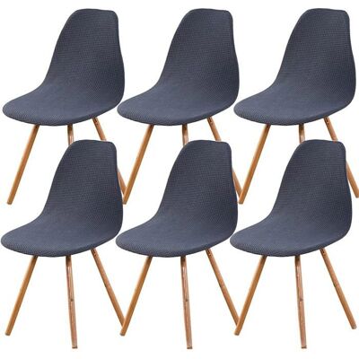 XJYDNCG 6Pcs Housse de Chaise Scandinave Stretch Universelle - Gris foncé - Publicité XJYDNCG 6Pcs Housse de Chaise Scandinave Stretch Universelle - Gris foncé - Publicité