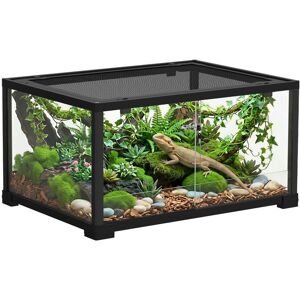 Terrarium pour reptiles - PawHut - 86 L - ventilation supérieure porte coulissante et serrure - verre - 508x305x356cm - noir Noir - Publicité Terrarium pour reptiles - PawHut - 86 L - ventilation supérieure porte coulissante et serrure - verre - 508x305x356cm - noir Noir - Publicité