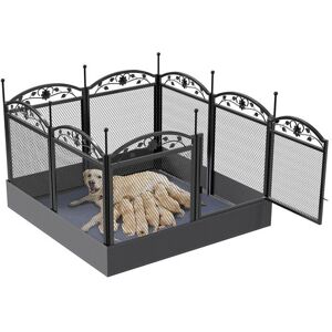 BingoPaw Parc Chien Intérieur Extérieur XXL Grand Enclos Chien Pliable Caisse de Mise Bas avec Piquets de Fixation 126x126x80cm Noir - Publicité BingoPaw Parc Chien Intérieur Extérieur XXL Grand Enclos Chien Pliable Caisse de Mise Bas avec Piquets de Fixation 126x126x80cm Noir - Publicité