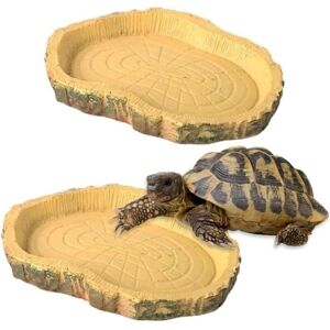 ZEAICOS 2 Pièces Gamelle Tortue Terrestre Abreuvoir Tortue Terrestre,Bols à Eau pour Reptiles ,Abreuvoir Tortue Terrestre Label - Publicité ZEAICOS 2 Pièces Gamelle Tortue Terrestre Abreuvoir Tortue Terrestre,Bols à Eau pour Reptiles ,Abreuvoir Tortue Terrestre Label - Publicité
