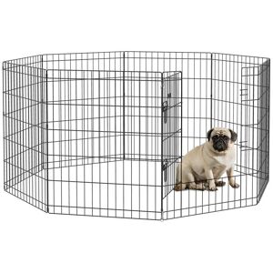 Parc enclos - PawHut - modulable chiens lapins rongeurs pliant 1 porte 8 panneaux clôture - métal - 61x76cm - noir Noir - Publicité Parc enclos - PawHut - modulable chiens lapins rongeurs pliant 1 porte 8 panneaux clôture - métal - 61x76cm - noir Noir - Publicité